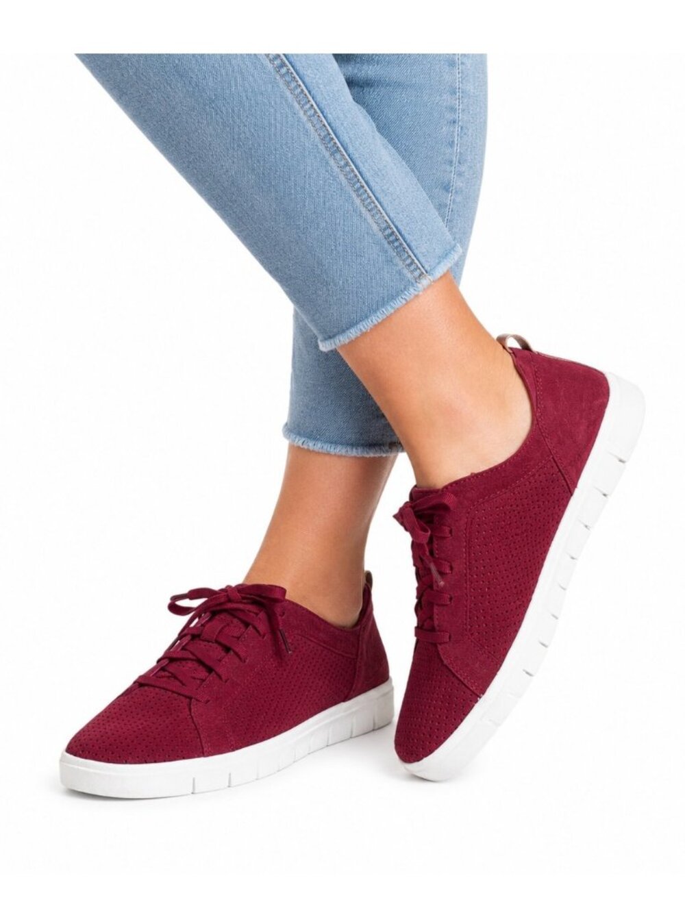 Ryka Sneakers Womens 8M Red Suede Walking Shoe Athleisure Lifestyle Preppy Indie
